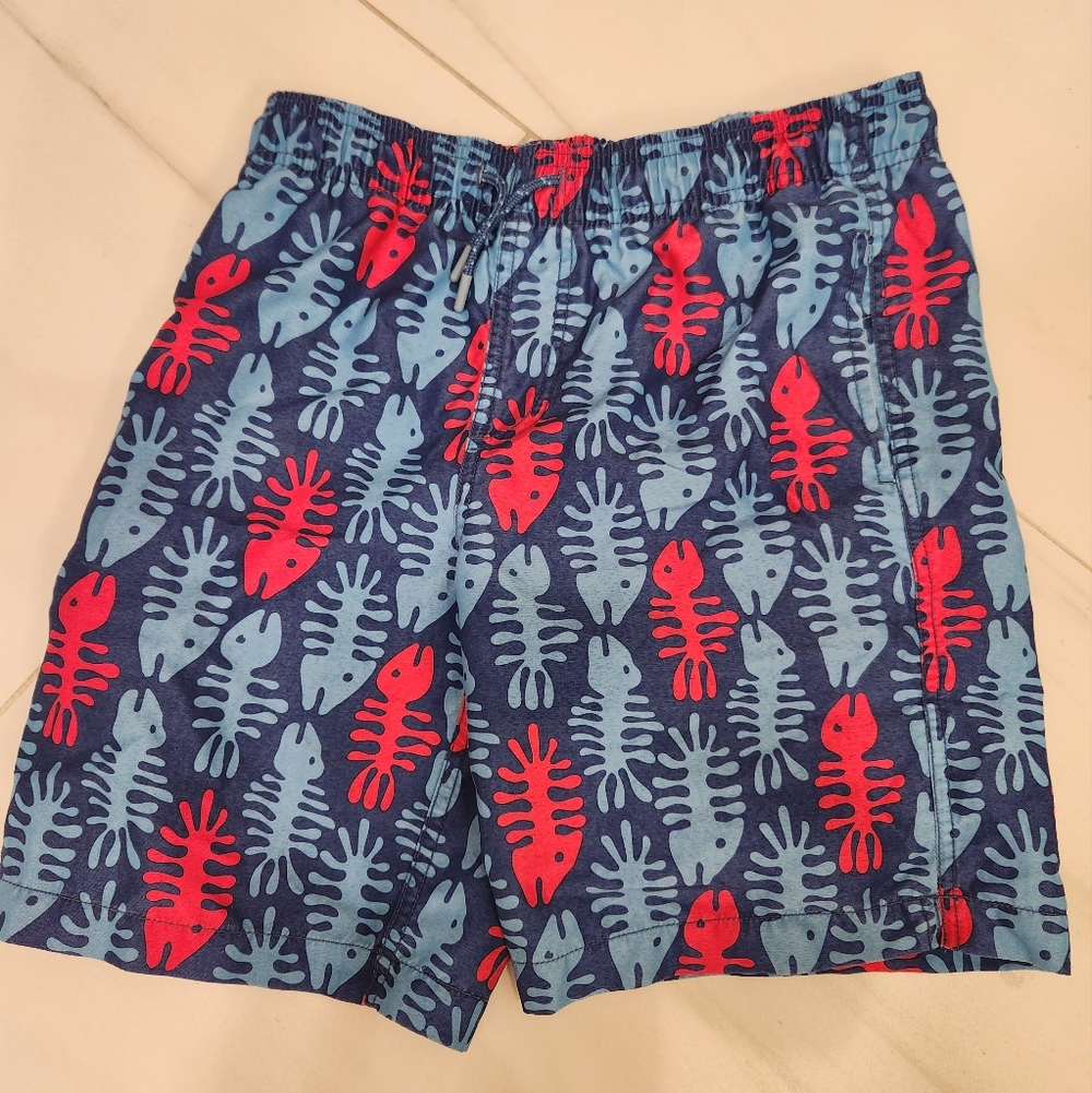 Youth Southern Tide Swim Shorts with  Fish Print